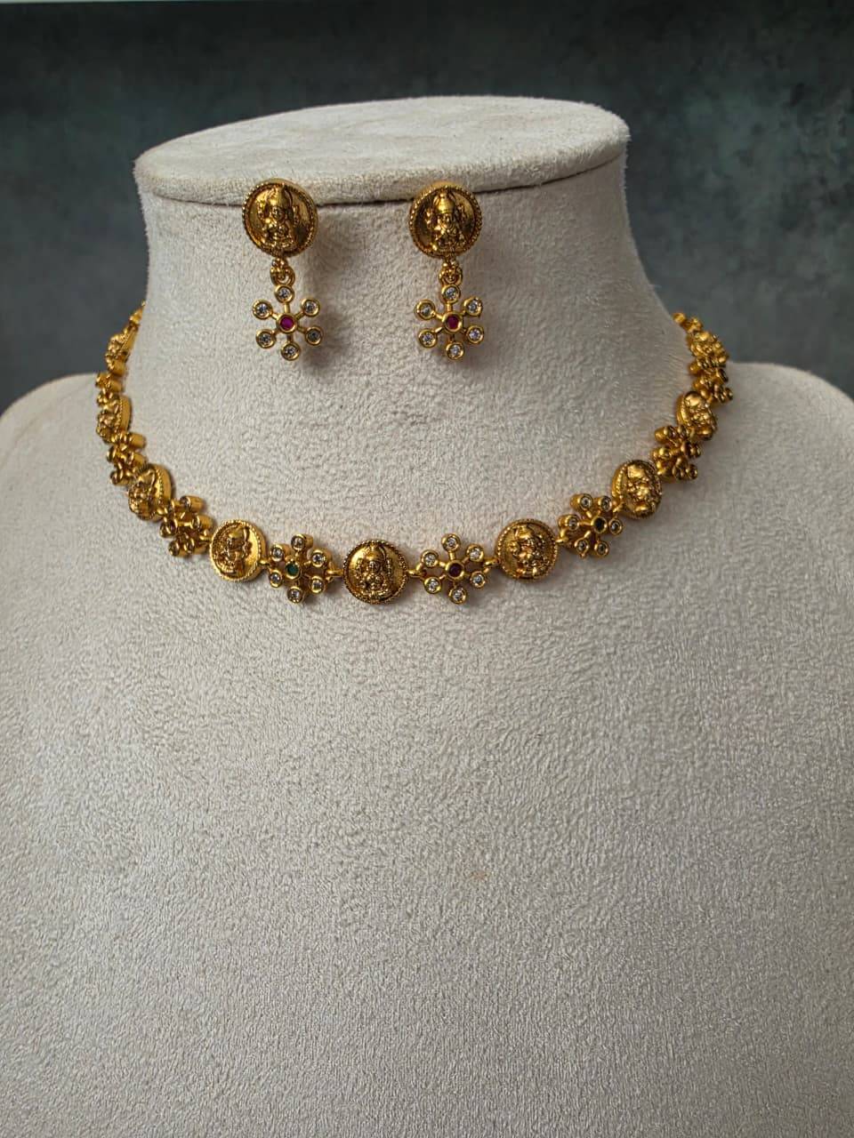 Elegant Coin Necklace with Devi Design